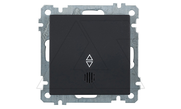 21 - Переключатель на два направления с подсветкой, пруж. зажимы, черный мат