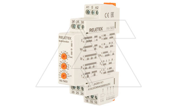 Реле времени RS-TM33, 3CO, 8A(250VAC), 24_240VAC/DC, 100ms_10d, многофункциональное - 10 функций, 1M