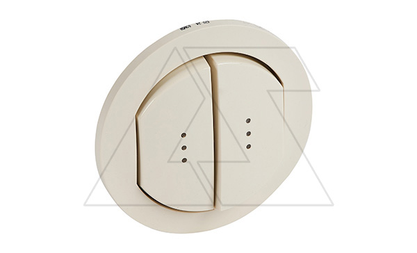 Celiane - Лицевая панель IP44 для выключателя двойного с подсветкой/индикацией слоновая кость