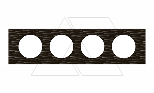 Celiane - Рамка 4 поста CORIAN черный рифленый