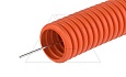 Труба ПНД гибкая гофр. д.16мм, лёгкая с протяжкой, 25м, цвет оранжевый от интернет-магазина amperkin.by