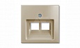 Basic 55 - Лицевая панель для двойной информационной розетки (шампань) от интернет-магазина amperkin.by