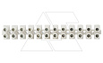Клеммник T85 разрезаемый, 12шт, 32A 4mm², 450VAC, GWT850, полипропилен, белый, CONNECTO от интернет-магазина amperkin.by