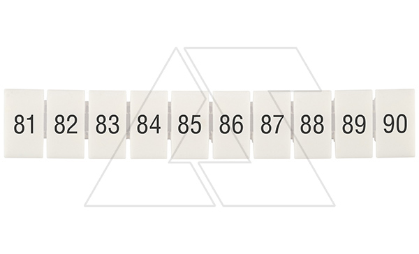 Маркировка клеммных модулей CA509/K5/H/81-90 для клемм 5mm, гориз. "81..90" (упак. 100шт.)