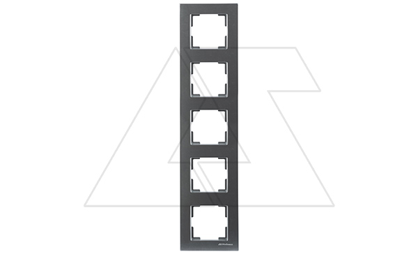 Rita - Рамка 5 постов, вертикальный монтаж, нерж. сталь