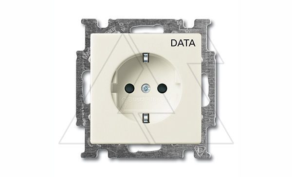 Basic 55 - Розетка 2P+E нем. стд.с маркировкой DATA (шале-белый)