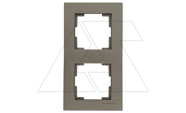 Rita - Рамка 2 поста, вертикальный монтаж, дымчатый