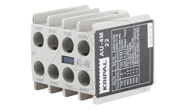 Блок-контакт вспом. AU-4M, 2NO+2NC, фронт. монтаж, для мини-контакторов UKC, UKD