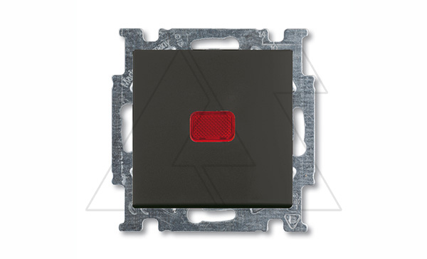 Basic 55 - Кнопка с нейтральным символом с возможностью подсветки (шато-черный)