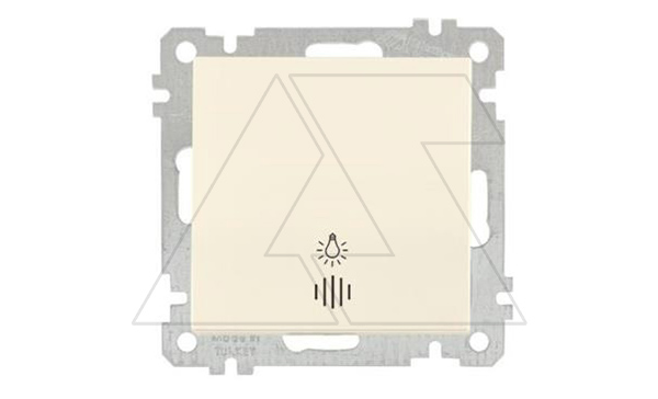 21 - Выключатель кнопочный с подсветкой, символ - лампа, пруж. зажимы, сл.кость