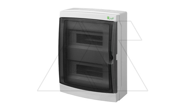 Щит навесной GALANT 2x12M, N/PE 4x 8x16+6x10mm2, дымчатая пласт. дверь, светло-серый RAL7035, 410x305x160mm, IP65