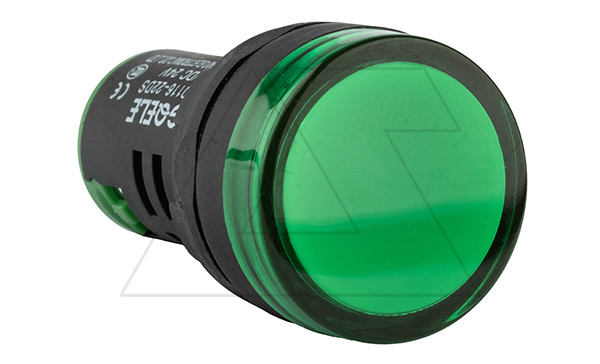 Индикатор светодиодный моноблочный AD116-22DS, зеленый, LED 220VAC/DC, IP65, 22mm