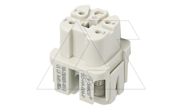 Вставка контактная, размер H3A, тип гнездо, 4P+PE, 10A, 230/400V, винтовой зажим
