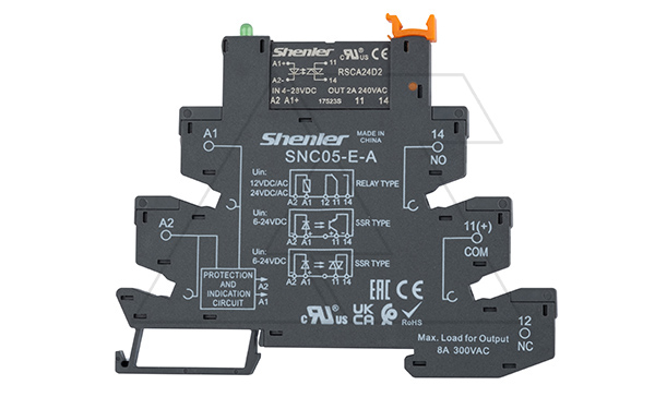 Реле интерфейсное полупроводниковое RSCA24D2 с колодкой SNC05-E-A, винтовой зажим, 1NO, 2A(280VAC), 6_24VDC, LED, W=6.2mm