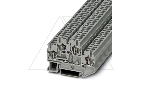 Клемма двухъярусная STTB 2,5 /5,2mm, пружинная, 4 присоед., 2,5(max 4)mm2, 22A, 500V, серая