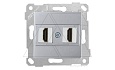 Rita - Розетка 2xHDMI, нерж. сталь от интернет-магазина amperkin.by