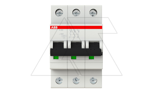 Авт. выключатель S203-D63, 3P D 63A Icu=10kA 3M