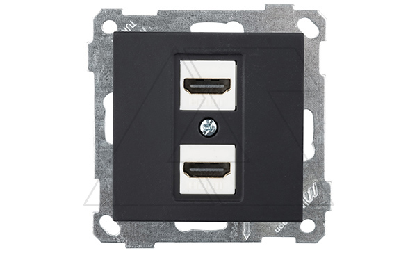 21 - Розетка 2xHDMI, черный мат