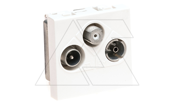 Mosaic - Розетка 2М TV-FM-SAT 2 кабеля, белый