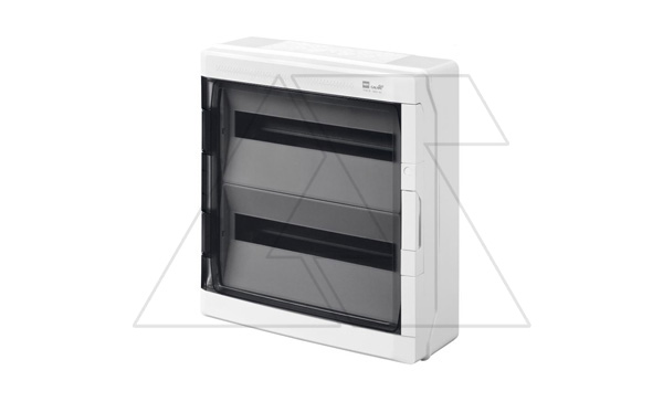 Щит навесной GALANT 2x18M, N/PE 4x 10x16+10x10mm2, дымчатая пласт. дверь, светло-серый RAL7035, 464x432x160mm, IP65