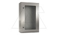 Щит ECOR моноблочный 600x400x200мм (ВxШxГ) из нерж. стали навесной с монт. панелью  со стеклянной дверью, 2 язычковых замка,  дно глухое, IP66 от интернет-магазина amperkin.by
