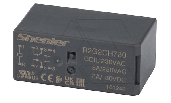 Реле R2G2CH730, 2CO, 8A(250VAC/30VDC), 230VAC,  растр. 5mm, IP50