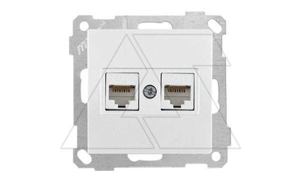 21 - Розетка 2хRJ-45 кат. 6 UTP, белый