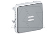 PLEXO - Переключатель на 2 направления с подсветкой, IP55, пруж. зажимы, серый от интернет-магазина amperkin.by