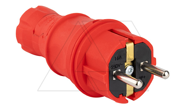 Tena - Вилка 2P+E прямая IP44, красный