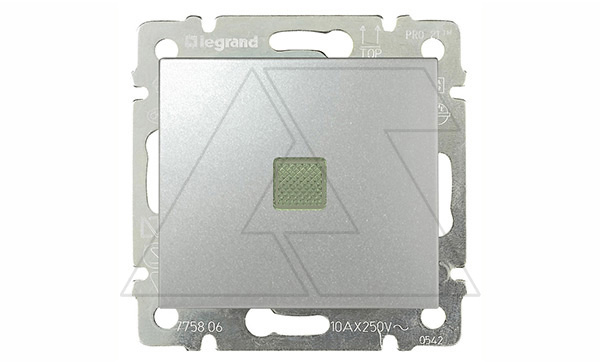 Valena - Переключатель промежуточный с подсветкой, алюминий