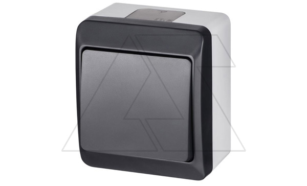 HERMES - Выключатель/переключатель на 2 направления, 10A/250V, IP44, антрацит