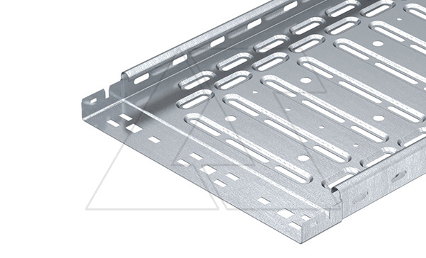 Лоток RKSM 610 FS кабельный перфорированный, безболт. соединение, 60Х100Х3000мм (ВхШхД), конв. оцинк.