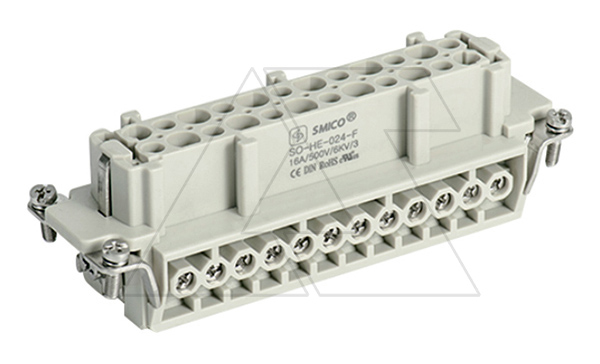 Вставка контактная, размер H24B, тип гнездо, 24P+PE (25-48), 16A, 500V, винтовой зажим