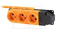 Tena - Блок розеточный 3х2P+E c крышкой,  IP44, моноблок, оранжевый от интернет-магазина amperkin.by
