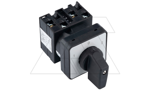 Переключатель UKT0-2-8211/E, 2P, 20A, тип 1-0-2, 2NO на 1_2, на дверь, фронт IP65