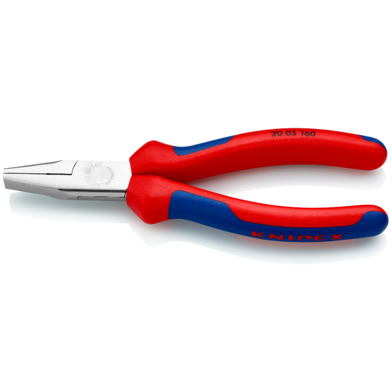 Плоскогубцы тупоносые, рифлённые губки 30, L-160 мм, хром., 2-комп. рукоятки(KNIPEX)