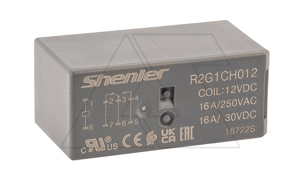 Реле R2G1CH012, 1CO, 16A(250VAC/30VDC), 12VDC,  растр. 5mm, IP50