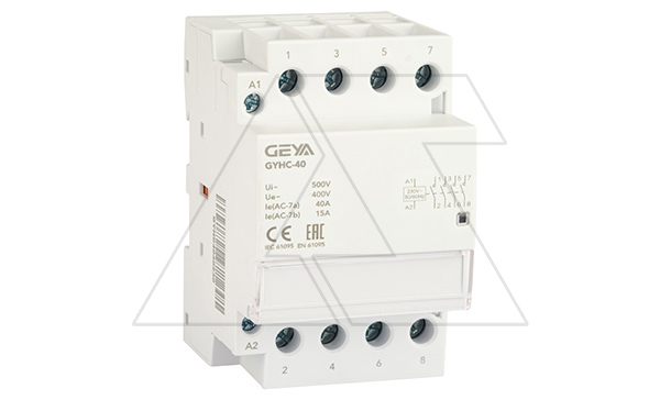 Контактор модульный GYHC-4P, 40A, 4NO, 230VAC, 3M