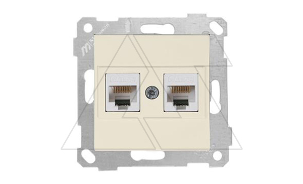 Rita - Розетка 2хRJ-45 кат. 5e UTP, сл.кость