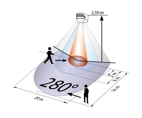 Датчик движения B.E.G. LC-plus 280 коричневый