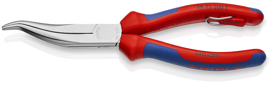 Плоскогубцы механика, изогнутые губки, L-200 мм, хром., 2-комп. рукоятки, T (KNIPEX)