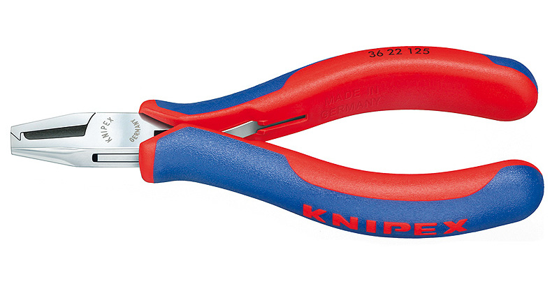 Плоскогубцы захватные монтажные для электроники, L-125 мм, 2-комп. рукоятки (KNIPEX)