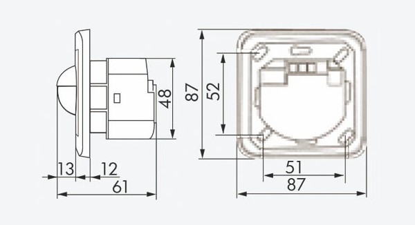 Датчик движения B.E.G. Indoor 180-M-2C с рамкой