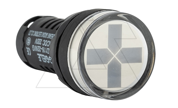 Указатель положения контактов AD116-22W, "крест" красный/зеленый, LED 220VAC/DC, IP50, 22mm