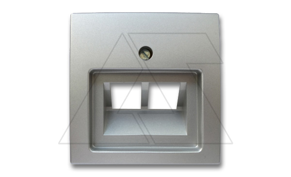 Basic 55 - Лицевая панель для двойной информационной розетки (алюминий)