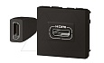 Mosaic - Розетка HDMI 1.4, тип А, 2М, шнур 15см. с соединителем, матовый черный от интернет-магазина amperkin.by