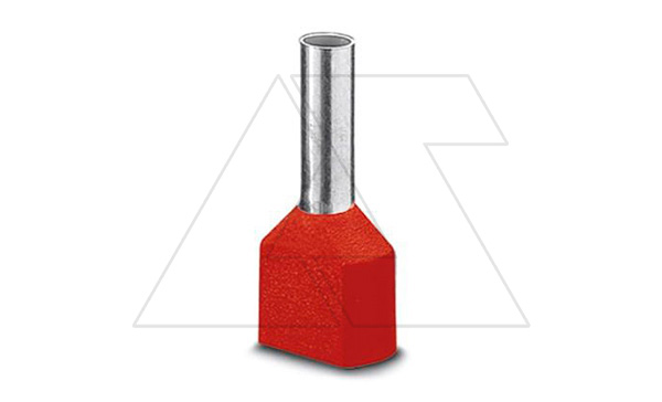 Кабельный наконечник AI-TWIN 2X 10 - 14 RD изолированный, двойной, сечение 10mm2, длина 14mm, красный (упак. 100шт.)