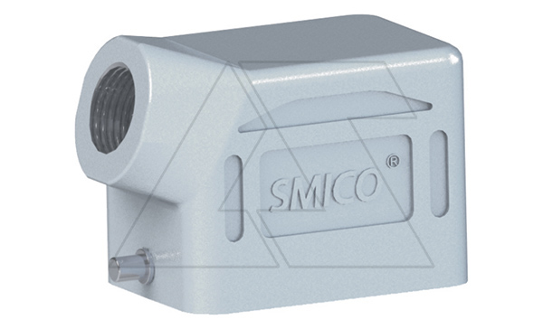 Корпус разъема, размер H6B, кабельный, угловой ввод M20, металл, IP65, RAL 7037