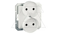 OPAL - Розетка 2x2P со шторками в стандартную рамку, белый от интернет-магазина amperkin.by