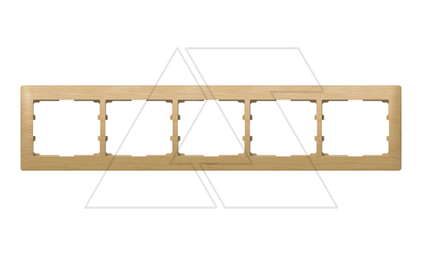 Galea Life - Рамка на 5 постов горизонтальная, Maple